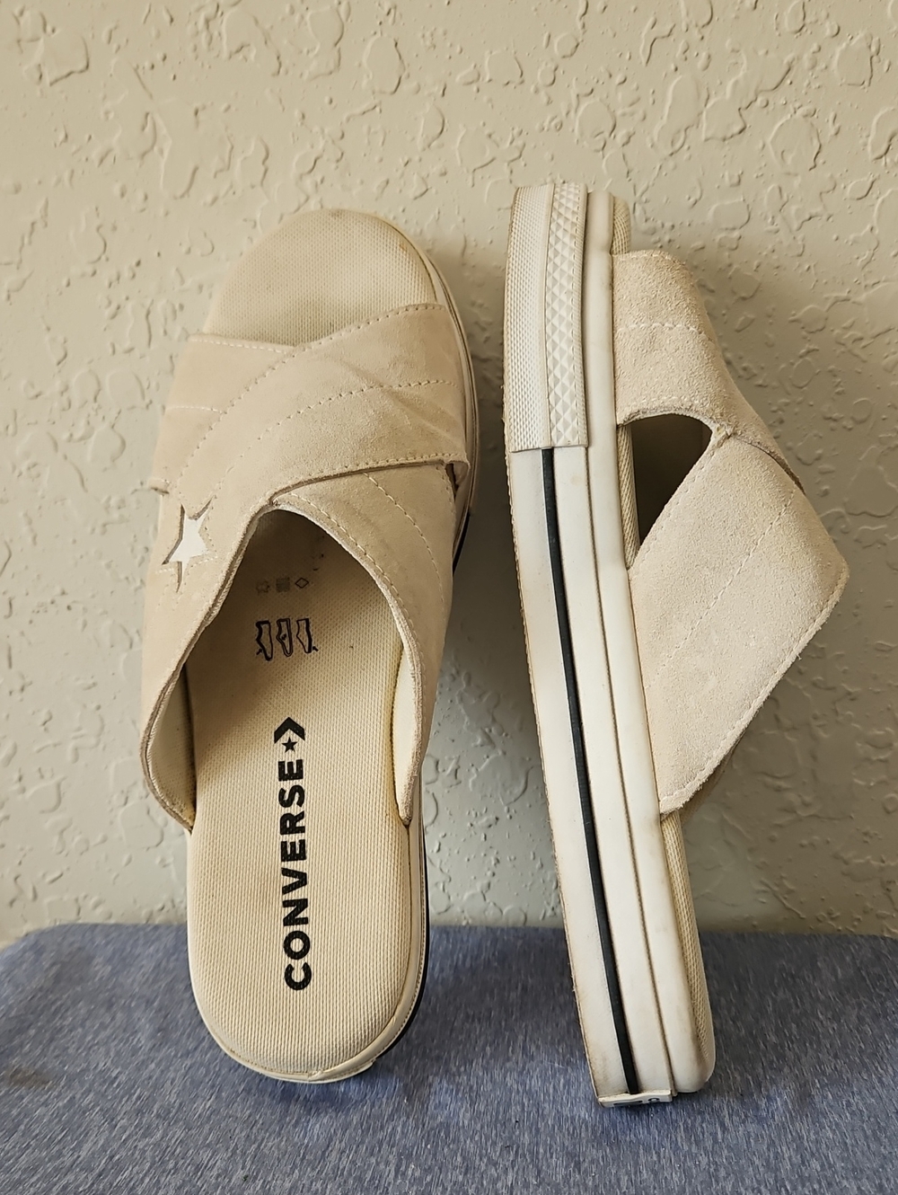 Converse Women’s One Star Egret Cream Cross-Strap Platform Mules, Size 10 - Picture 2 of 10